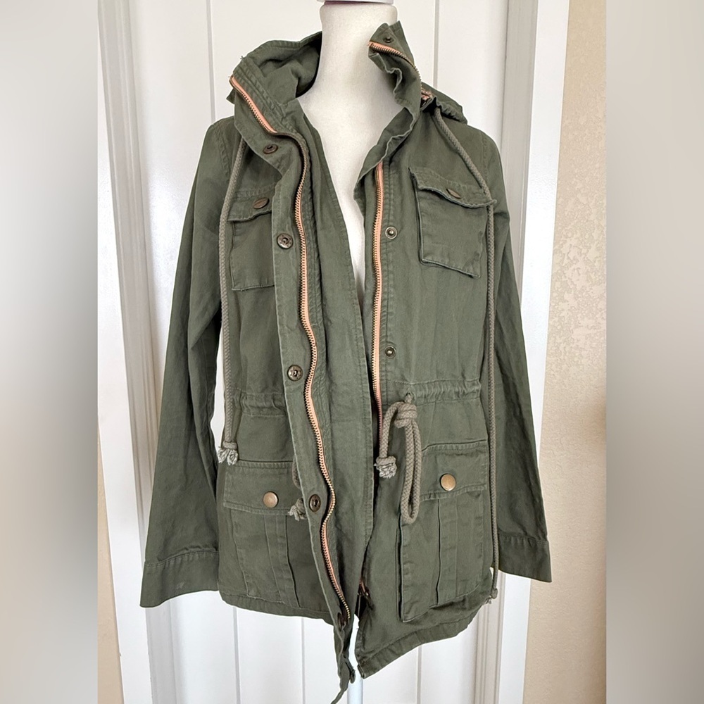 Market & Spruce Chaplin Essential Hooded Anorak Cargo Jacket - x-small - Picture 2 of 7